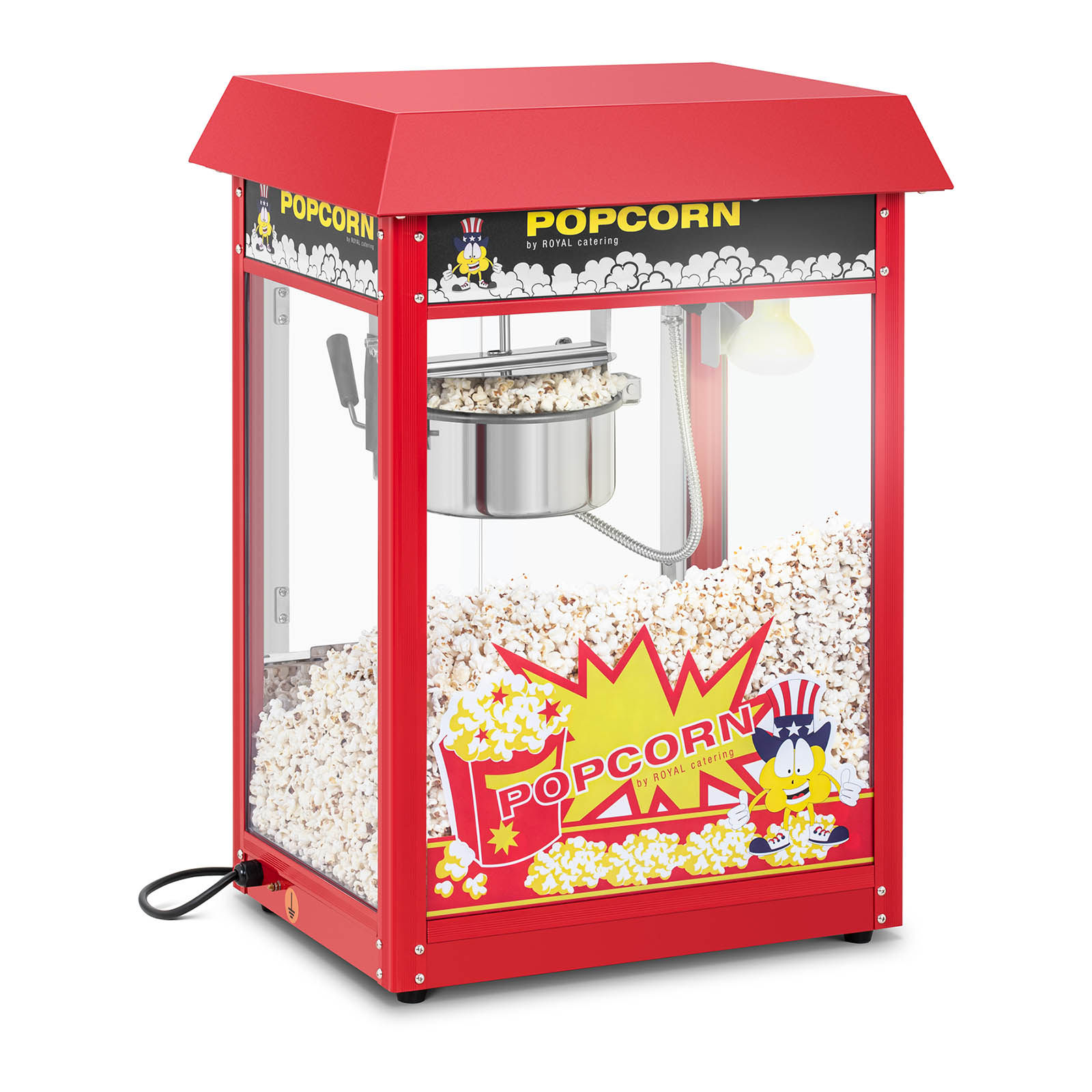 Macchina per popcorn - Design retró - 150 / 180 °C - Rossa - Royal Catering